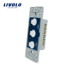 Livolo EE. UU. Power Wall Touch Pantalla Interruptor de luz Tablero base Interruptor eléctrico 110 ~ 220V 3 bandas 2 vías con indicador LED VL-C503S